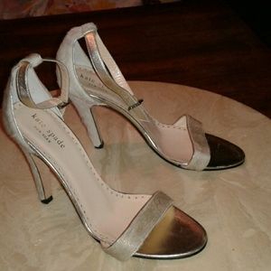 Kate Spade gold cowhide heels fabulous